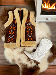 Kids Afghan Embroided Waistcoat - Size 134-140